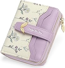 GAEKEAO Purses for Women Small Ladies Purse Cute Leather Bifold Compact Womens Wallet RFID Blocking with Zipper Pocket ID Window