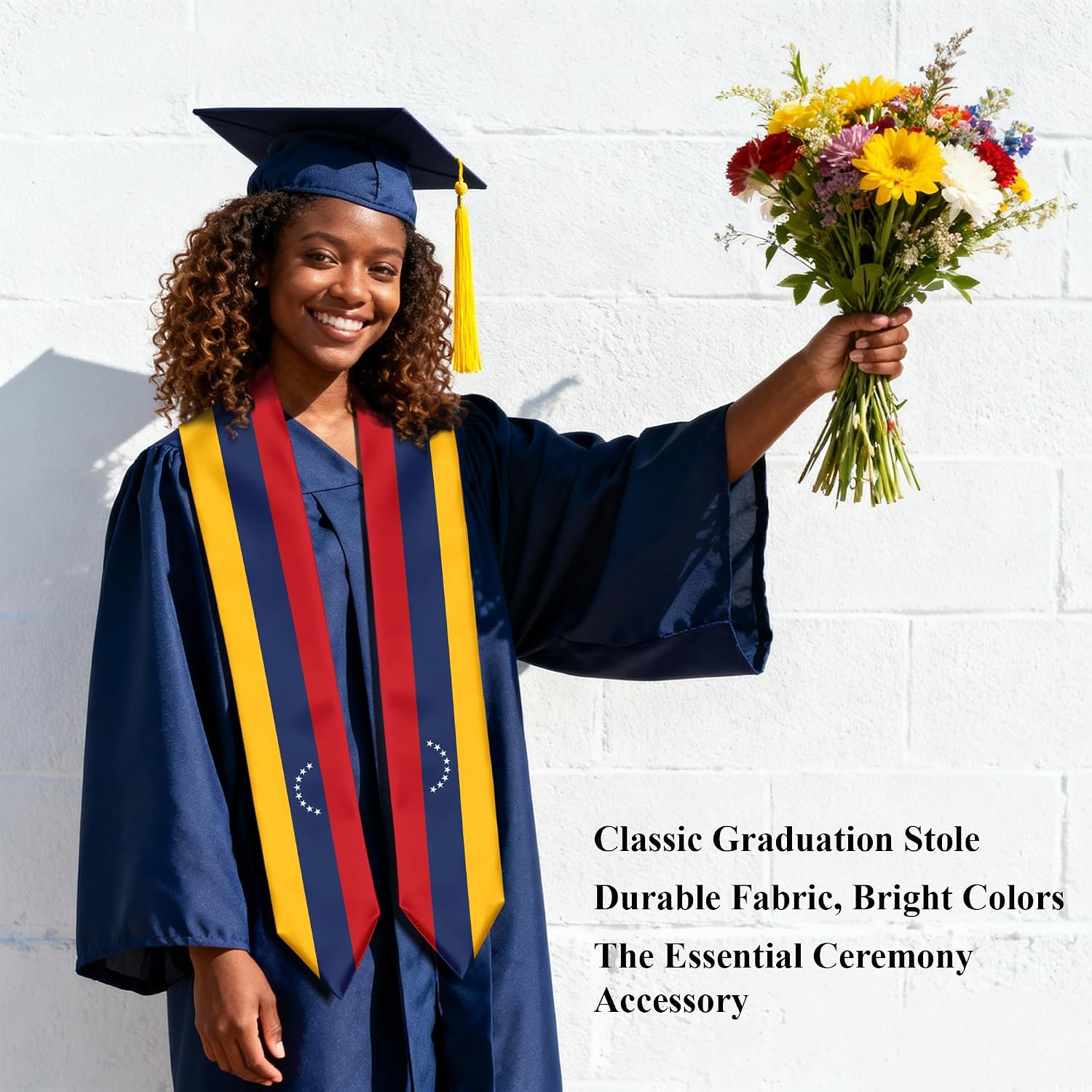 Venezuela Flag Graduation Stole Graduation Sash Scarf for International Student Abroad Adult Unisex