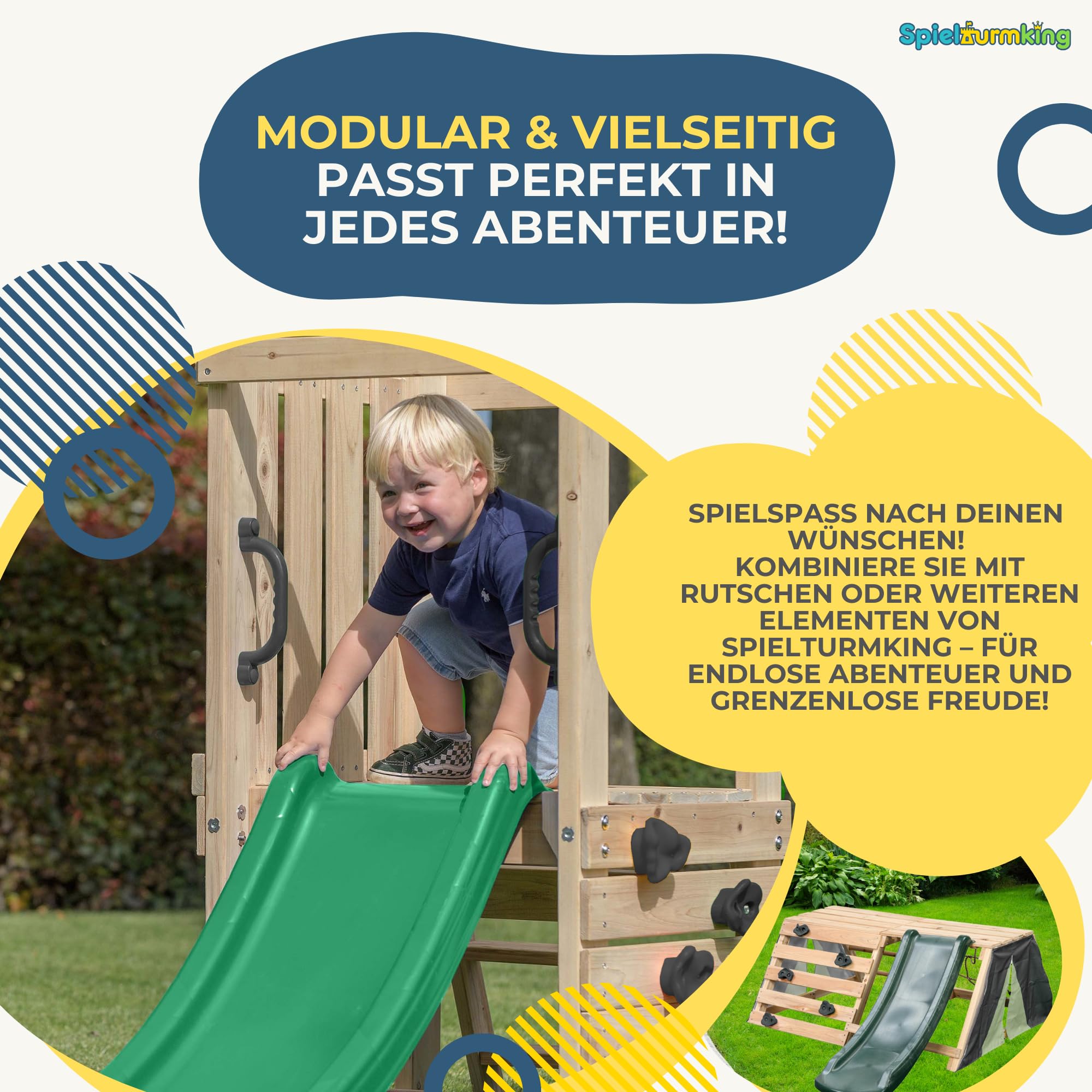 Klettergriffe Kinder Set: 5 Klettersteine Kinder in Grau | 2 Haltegriffe, Kletterwand Zubehör, Klettersteine Grau für Indoor & Outdoor Kletterspaß & Spielturm Zubehör