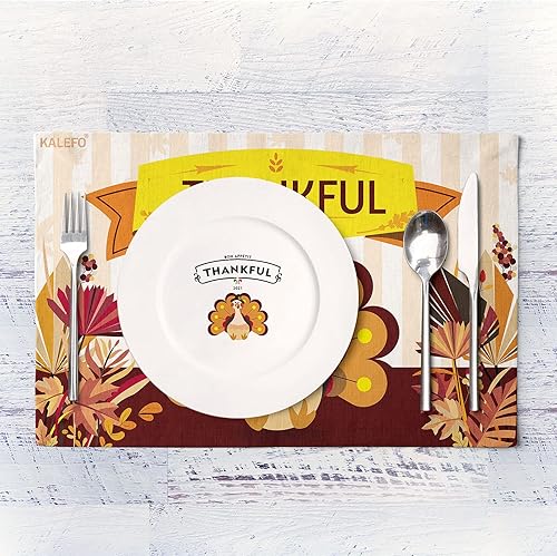 Miniatura 6 de Suministros para fiestas de Acción de Gracias, manteles individuales de papel de pavo, decoración de mesa para decoración de otoño (manteles