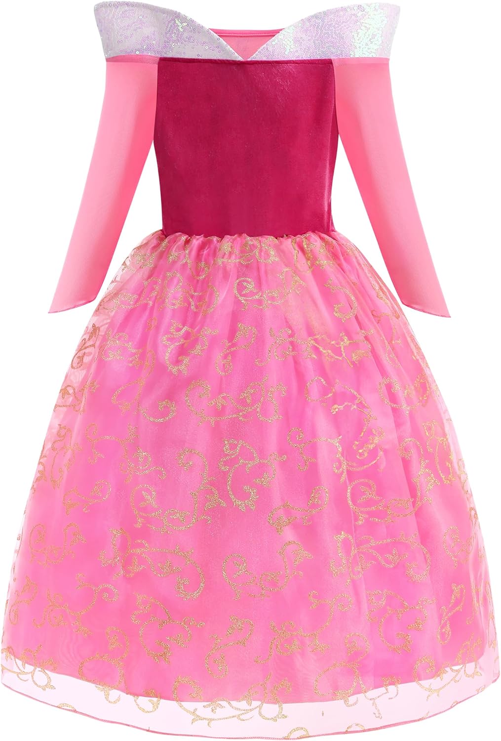 Pink Princess Dress for Girls Sparkling Princess Costumes Fancy Halloween Dress Up for Cosplay Carnival Party - Image 2
