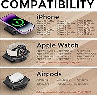 Vista 6 de 3 in 1 Charging Station for Apple Multiple Devices, Foldable Travel Wireless Charger 18W for iPhone Air 17 16 15 14 13 Pro Max Plus &Apple Watch