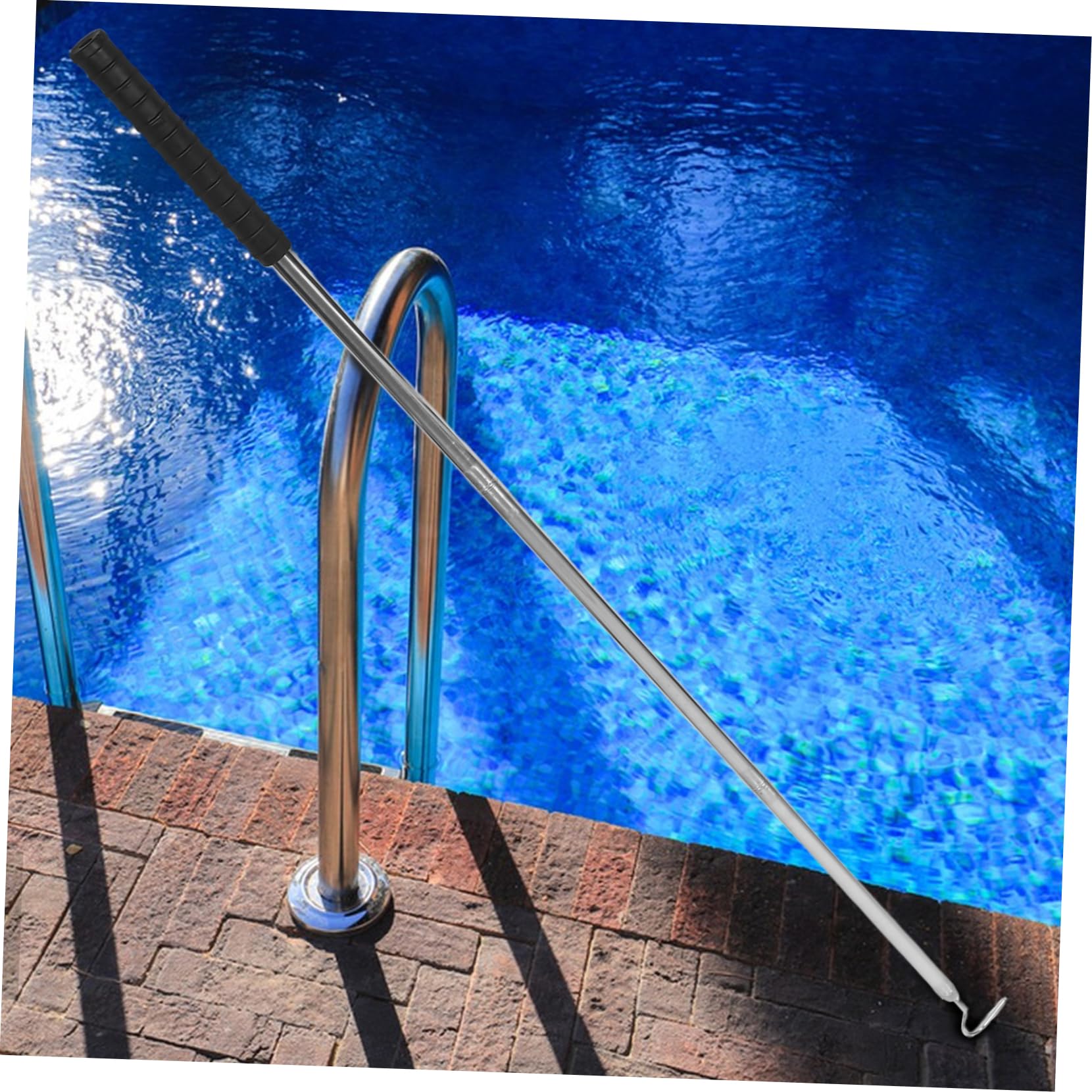 Crochet pour Panier D’écumoire de Piscine en Acier Inoxydable, Argenté