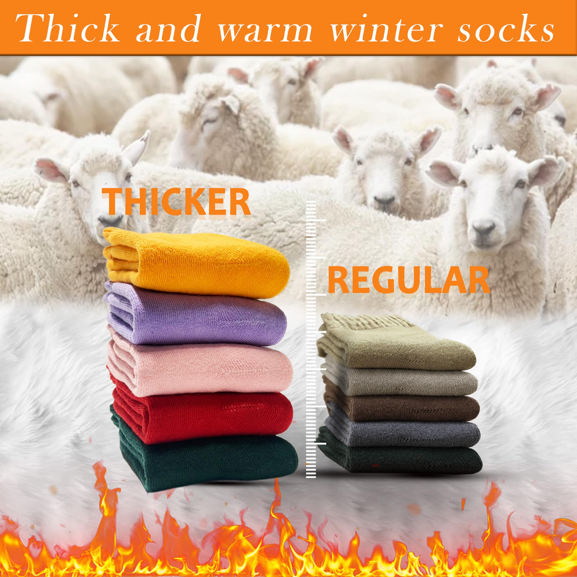 MOSOTECH Calze Donna Invernali Termiche, Calzini Donna Vintage di Calda, Colorate Spesse Traspiranti, Taglia Unica 35-42