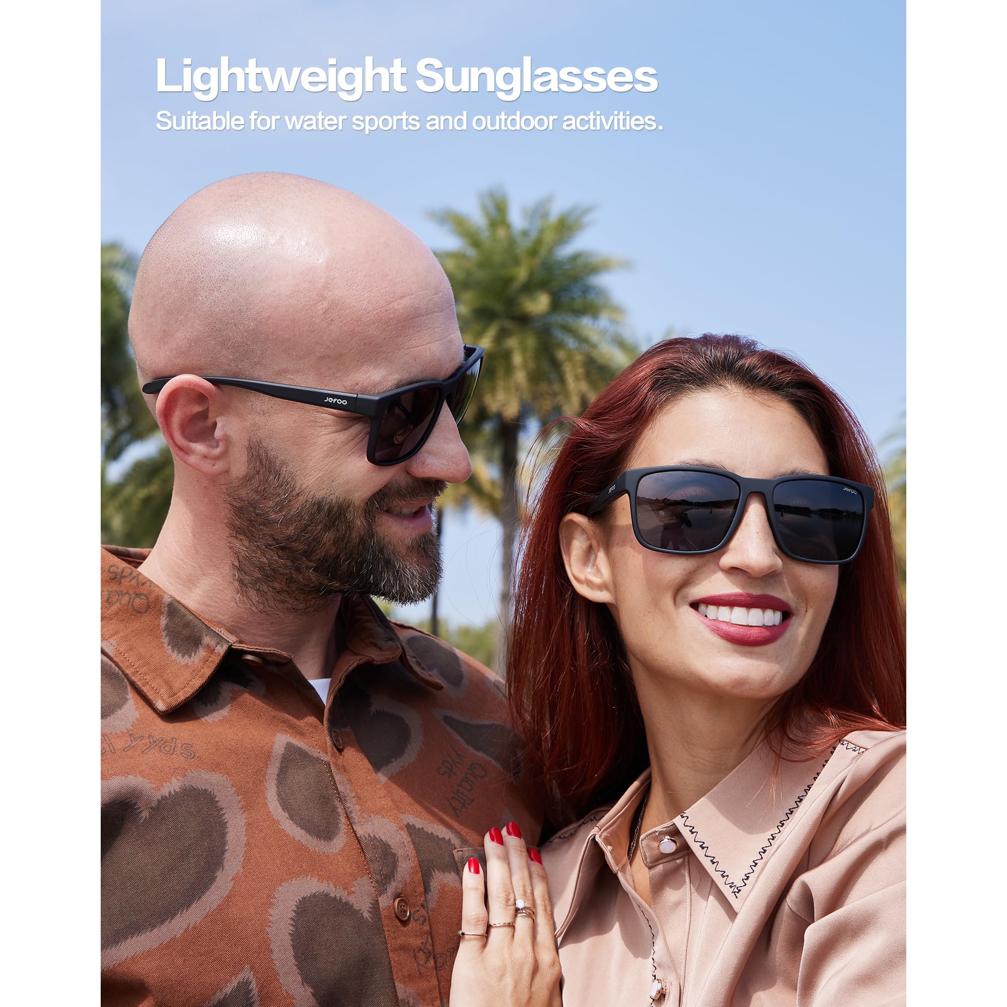 Jefoo Lentes de sol polarizados de pesca para hombres y mujeres, kayak, surf, conducción, ligeros, deportivos, protección UV