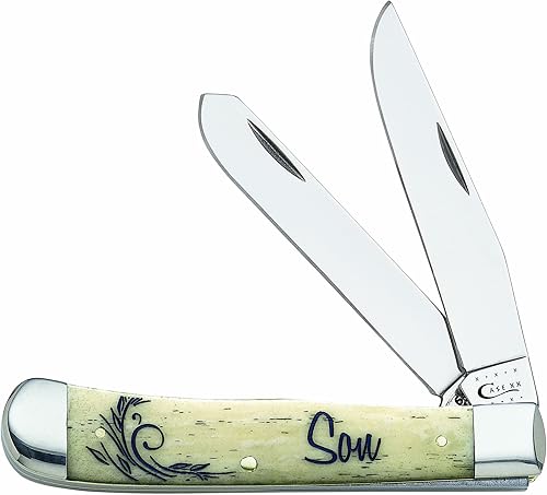 Case WR XX Navaja de bolsillo Natural Smooth Bone Trapper-Son Artículo #7948 - (6254 SS) - Longitud cerrada: 4 1/8 pulgadas