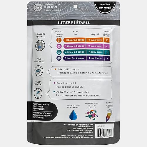 Miniatura 2 de Brea Reese Mix2Mold - Polvo de resina de cerámica, bolsa blanca de 2 libras, no tóxico, acabado liso, secado rápido, fácil de fabricar, curado en 60
