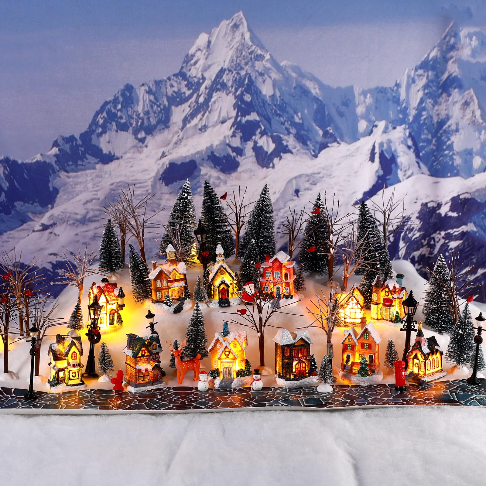 Amazon.com: Kajaia 68 Pieces Christmas Winter Houses Village Set