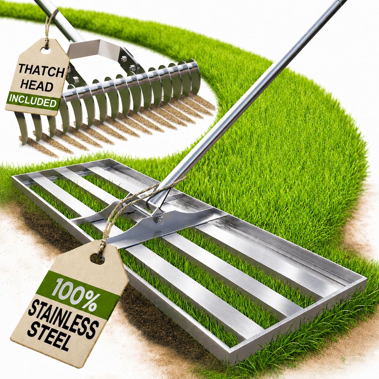 Oris Garden Lawn Leveling Rake 30 inch