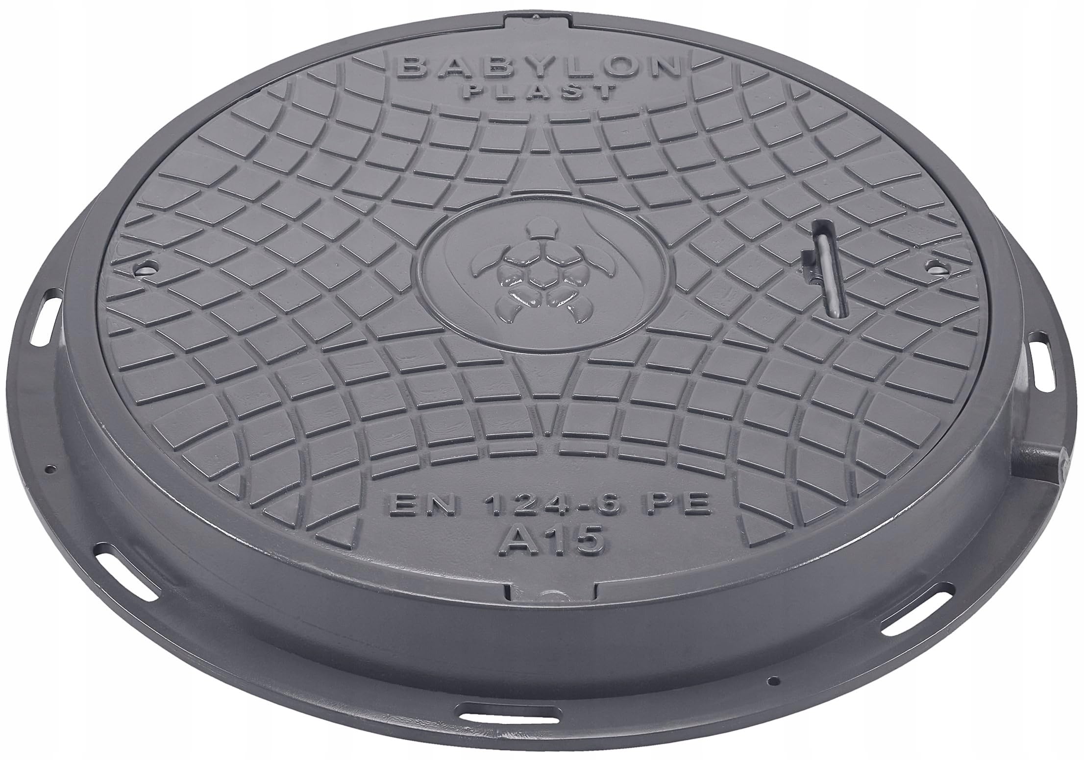 BabylonPlast putdeksel, putdeksel DN600/780 - ronde kunststof putdeksel, 780mm, A15, draagvermogen tot 1500 kg, UV-gestabiliseerd, veiligheidssluiting