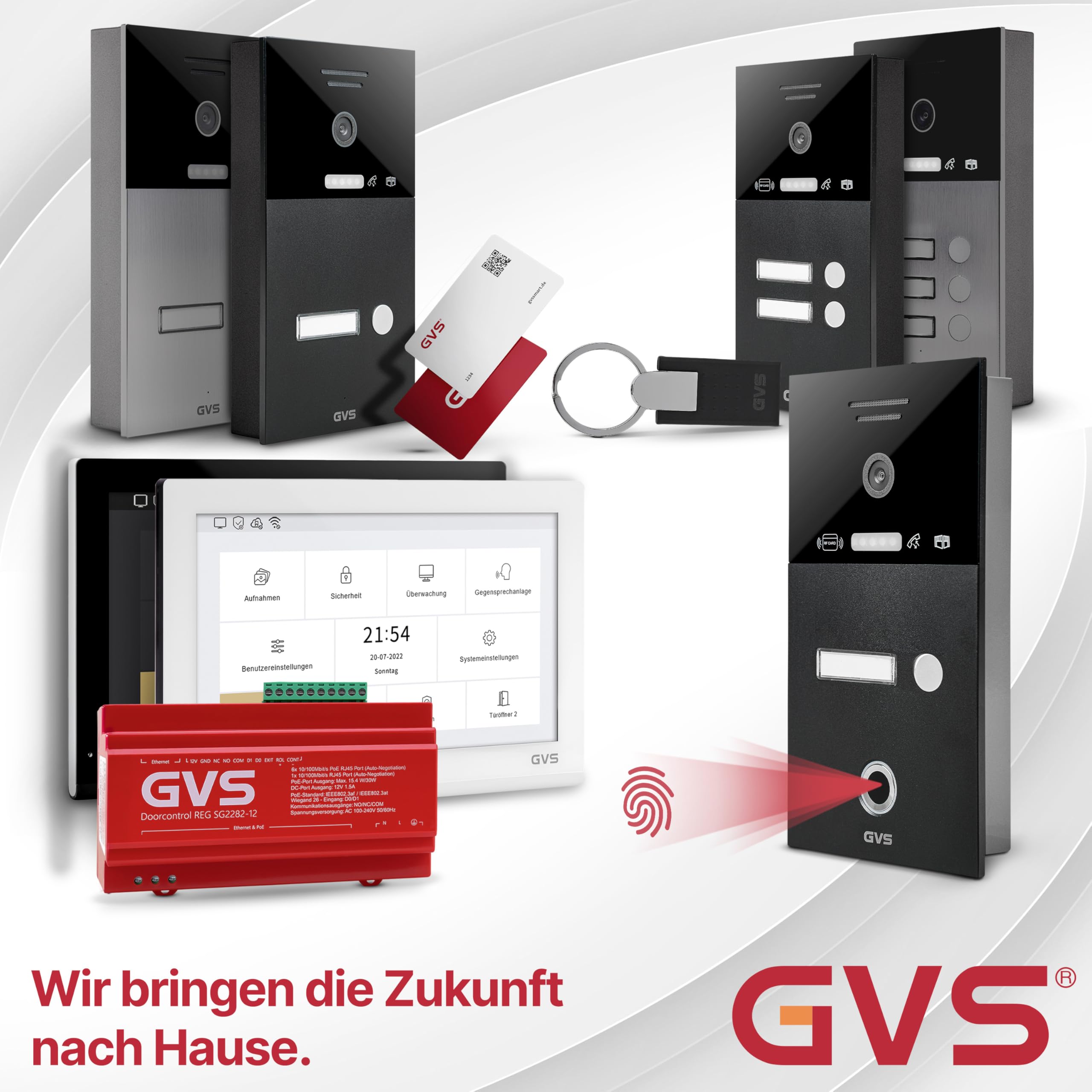 GVS RFID Schlüsselanhänger - Sicherer Zugang für alle Türsprechanlagen & Zutrittskontrollsysteme mit schlüssellosem Zugang dank verschlüsselter RFID Übertragung
