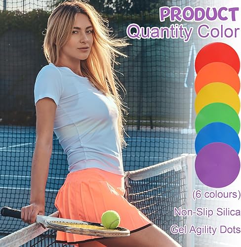 Miniatura 3 de 18 marcadores de puntos de 9 pulgadas, conos de campo plano, de goma antideslizante, agilidad de polietileno, conos de entrenamiento de cono plano