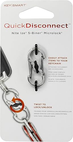 Miniatura 6 de KeySmart Mosquetón S de acero inoxidable de desconexión rápida con cerradura - Llavero de doble mosquetón con cierre en S