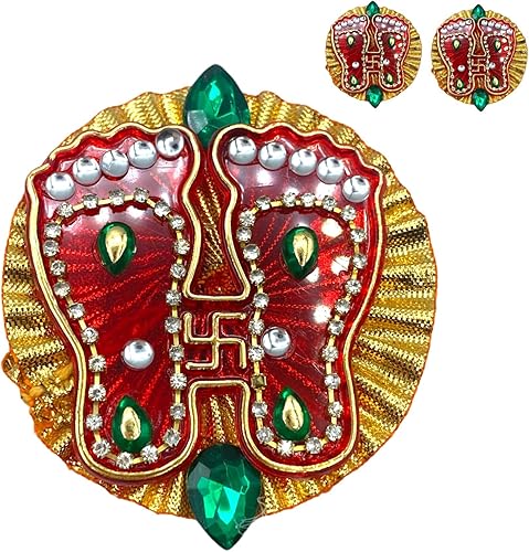 Miniatura 3 de 2 pares de pies de acrílico Laxmi, decoración hindú Diwali, Vara Lakshmi Pagh, Pooja Favor, Puja Aarti Kit artículos, shubh Labh, Laksmi Charan, sri