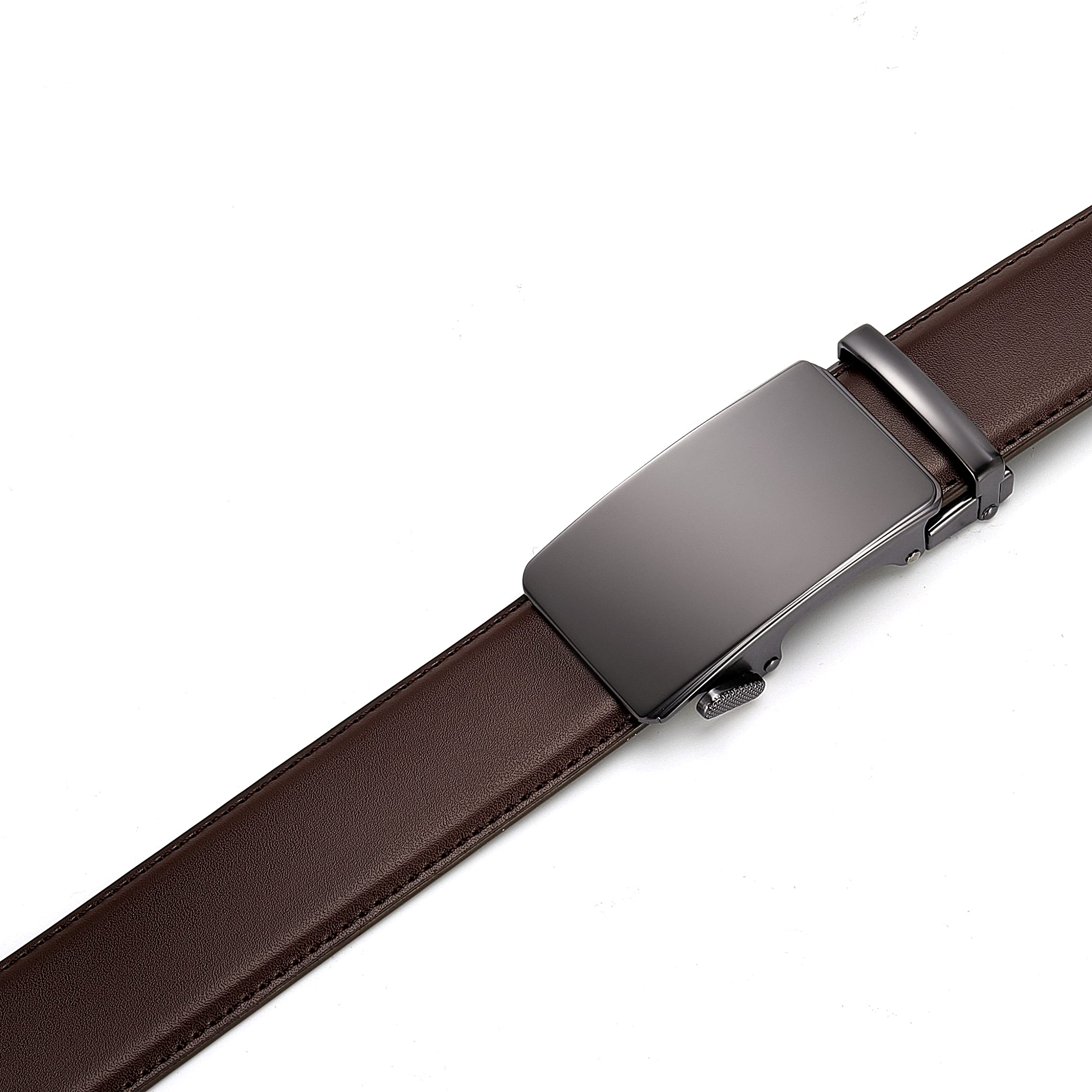 CHAOREN Cintura Uomo, Cinta Uomo Pelle Cricchetto Automatica Fibbia 35mm, Cinture in Tagliabile e Regolabile