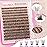 Yawamica Brown Lash Clusters Kit Fluffy Lash Extension Kit 10-16mm Wispy Eyelash Clusters D Curly Cluster Eyelash Extensions 50D Individual DIY Lashes Kit with Waterproof Bond and Seal Lash Tweezers