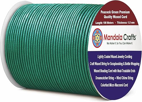 Miniatura 207 de Cuerda Mandala Crafts 0.03 pulgadas 109 yardas para hacer joyería, artesanía, macramé, cuerda de algodón encerado