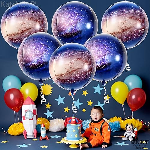 Miniatura 9 de Globos grandes de globo de 22 pulgadas, paquete de 6, decoraciones de fiesta temática de viaje, globos de esfera de tierra de 360 grados, globos de