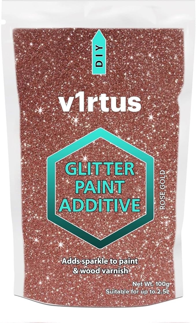 V1RTUS Rose Gold Glitter Paint Crystal Additive 100g / 3.5oz for