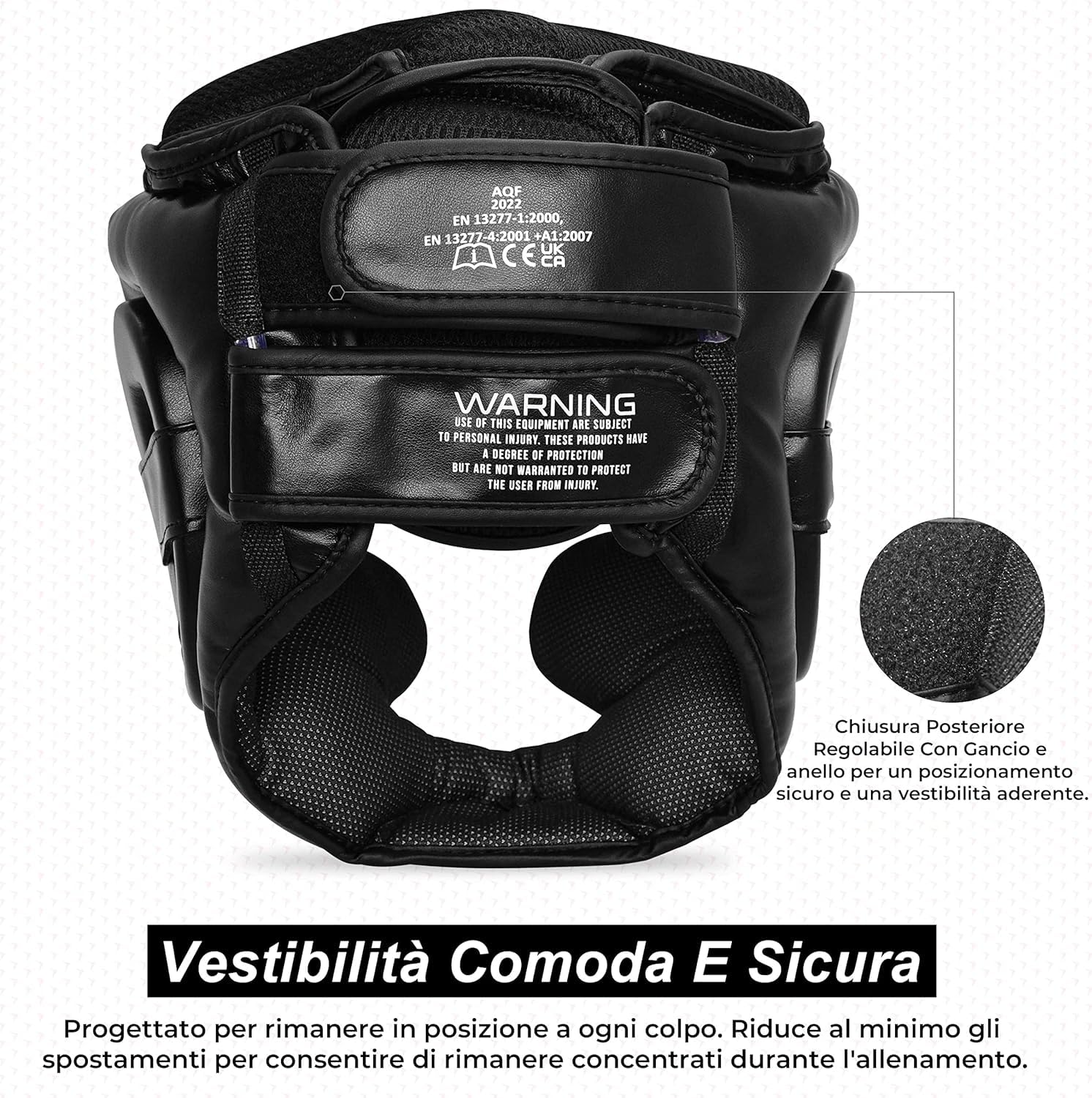AQF Caschetto Boxe, CE Approvato Allenamento Casco Boxe, Muay Thai Casco Integrale, Pugilato MMA Head Guard, Protezione Boxe Caschi Arti Marziali Per Karate, Kick Boxing Training Casco Nero