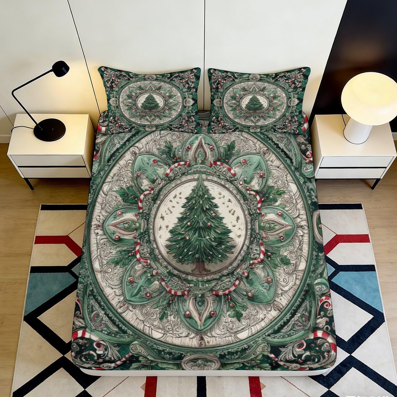 3D Printed Owl Dreamcatcher Fitted Sheet Microfiber Deep Pocket Non-Slip Bedroom Mattress Fitted Cover for Adults 90x200x25cm