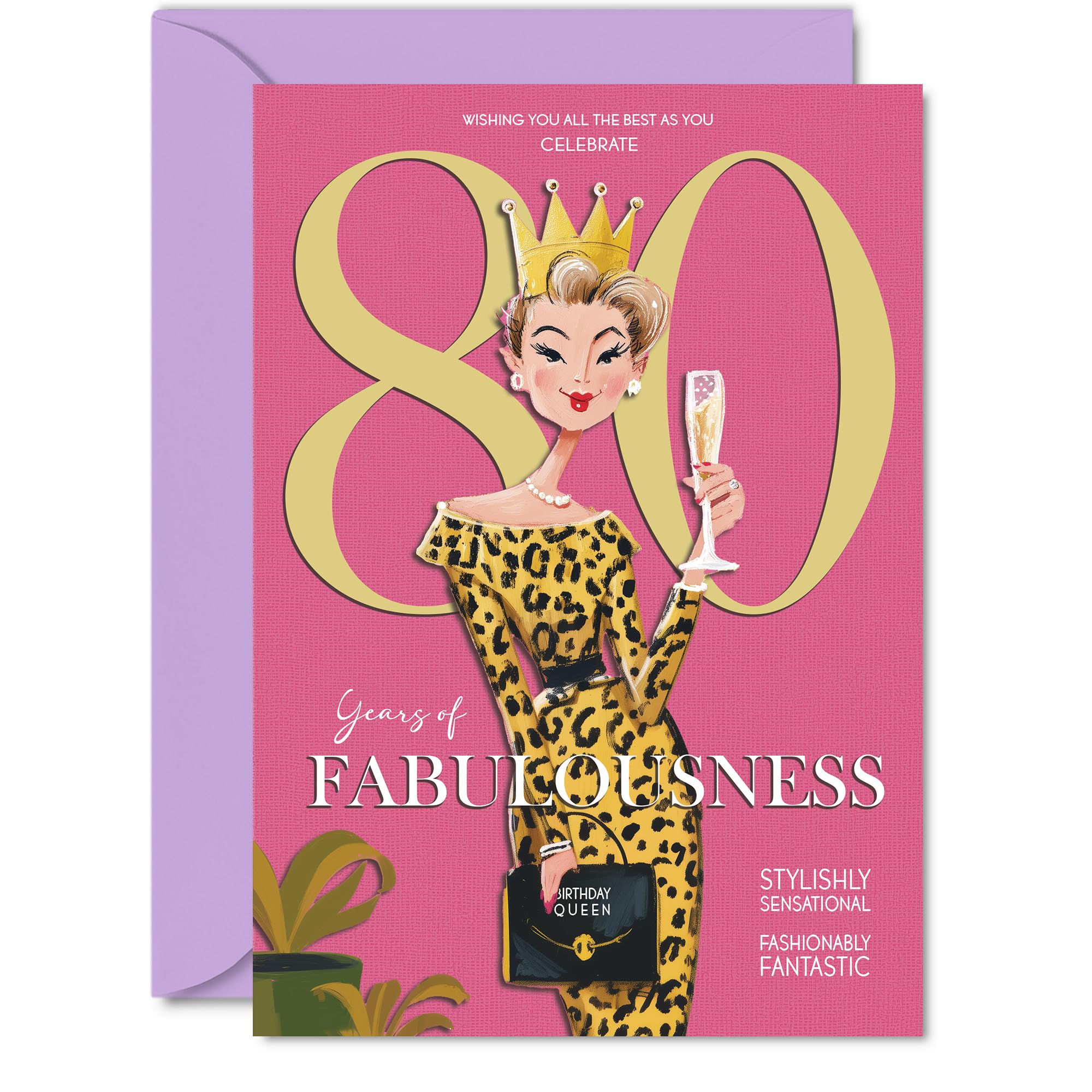 80th Birthday Cards for Women - Years Of Fabulousness - Happy Birthday Card for 80 Year Old Woman Auntie Nanny Nana Granny, A5 Bday Greeting Cards