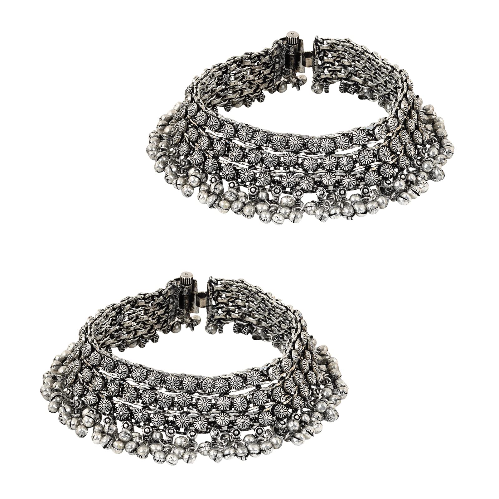 teejh Turvi silver oxidised anklets-picture-16