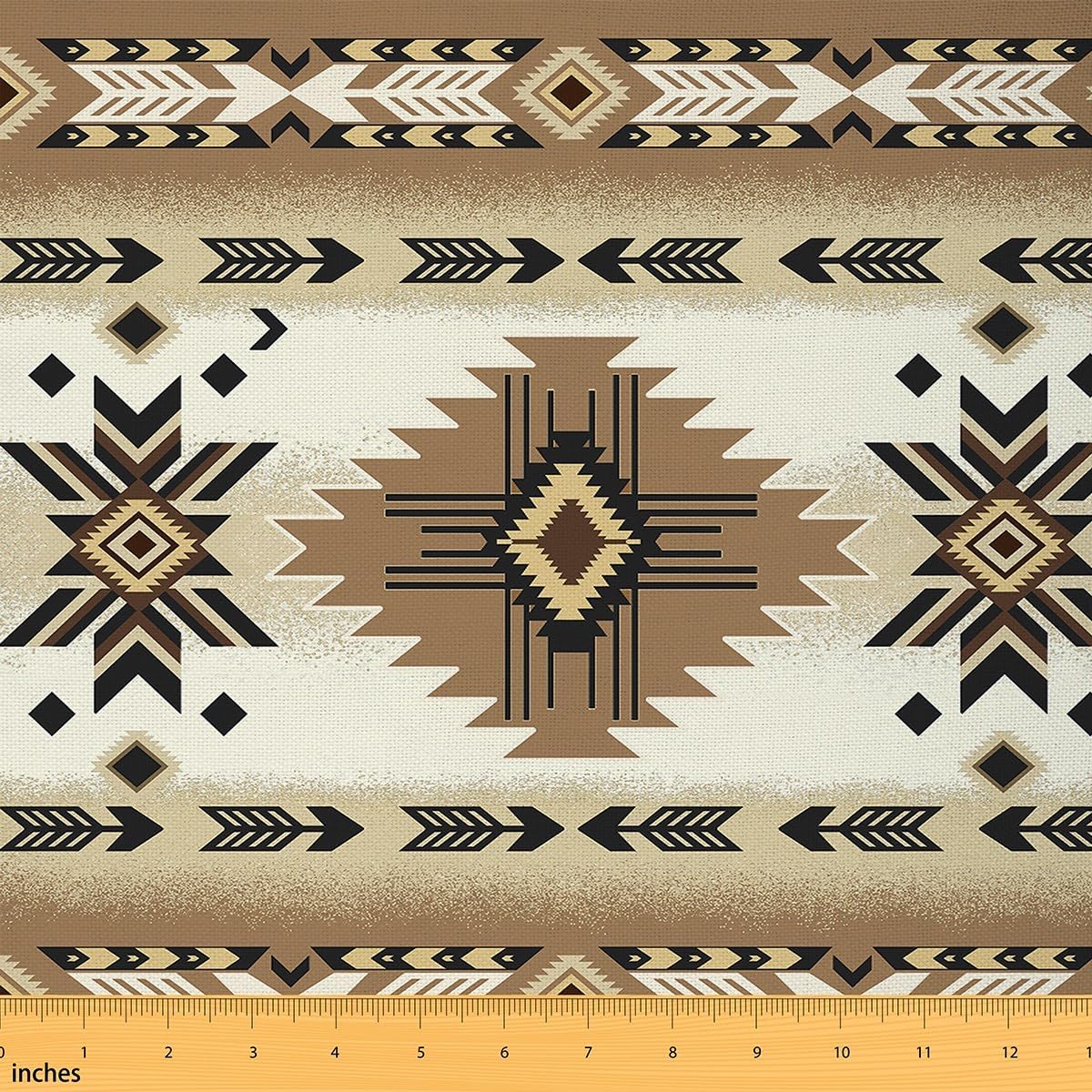 Southwest Native Upholstery Fabric for Chairs Southwestern Geometric Fabric by The Yard, for Boys Girls Western Decor for Home DIY Projects, Waterproof Indoor Outdoor Decor, 3 Yard Brown Blue Tribal