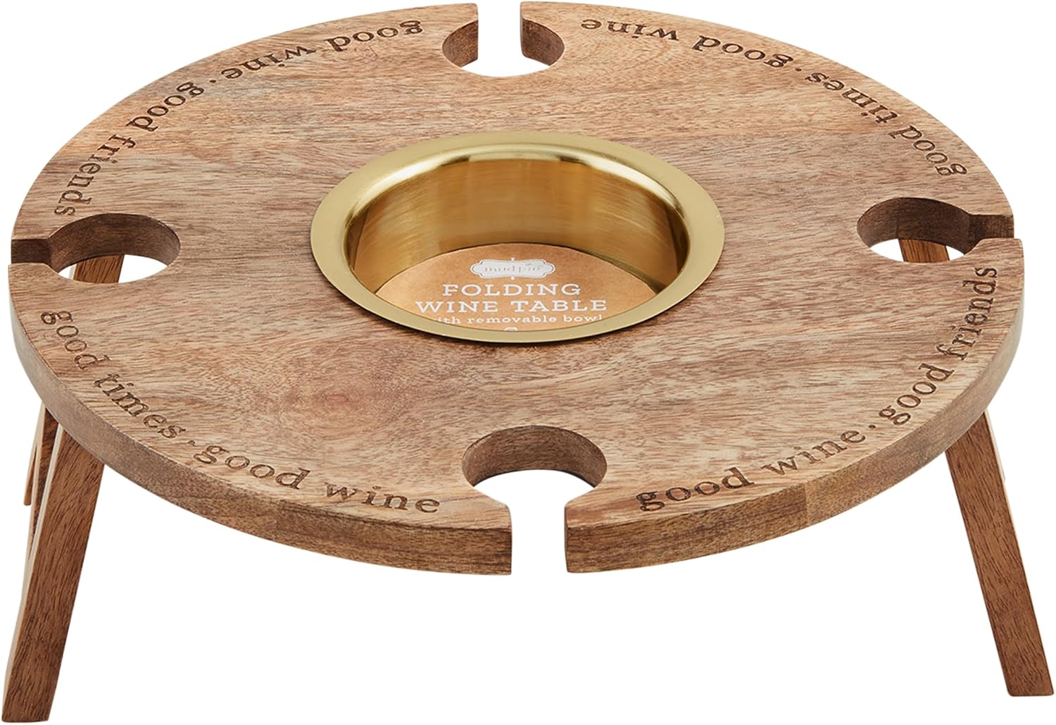 Mud Pie Folding Wine Table; 2" x 12" Dia
