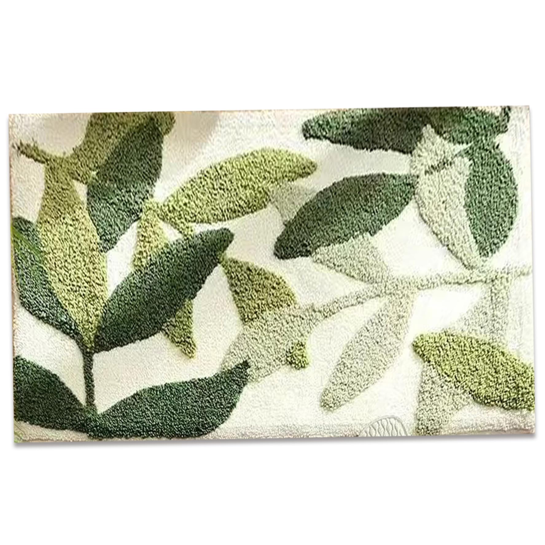 Tapis de bain en forme de feuille au design végétal élégant et finitions douces