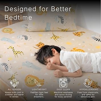 100% Cotton 210TC 4PC Bedding Set Twin Kids Bedsheet - Summerland/Unicorn