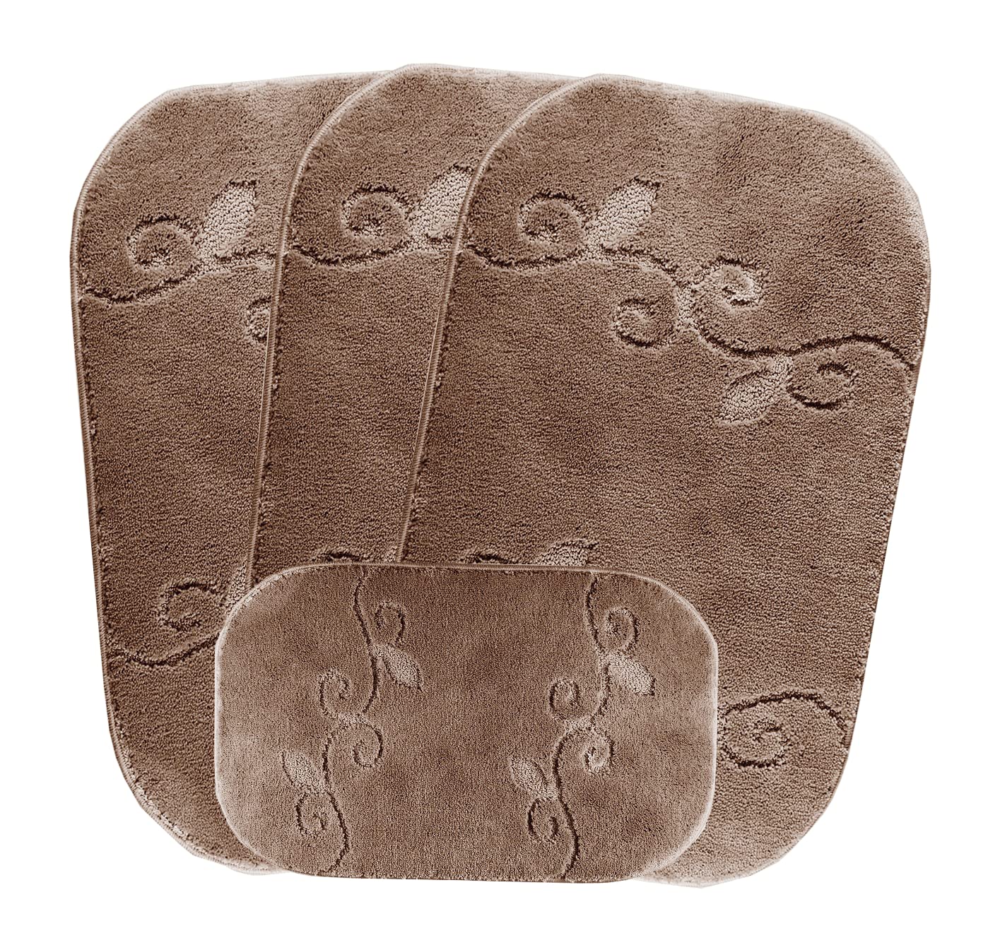 emmahome ROMANY GYPSY WASHABLE 4PCS MAT/RUG SET, CARAVAN/MOBILE HOME TOURER SIZES, 67X120CM, Lilly (Camel)