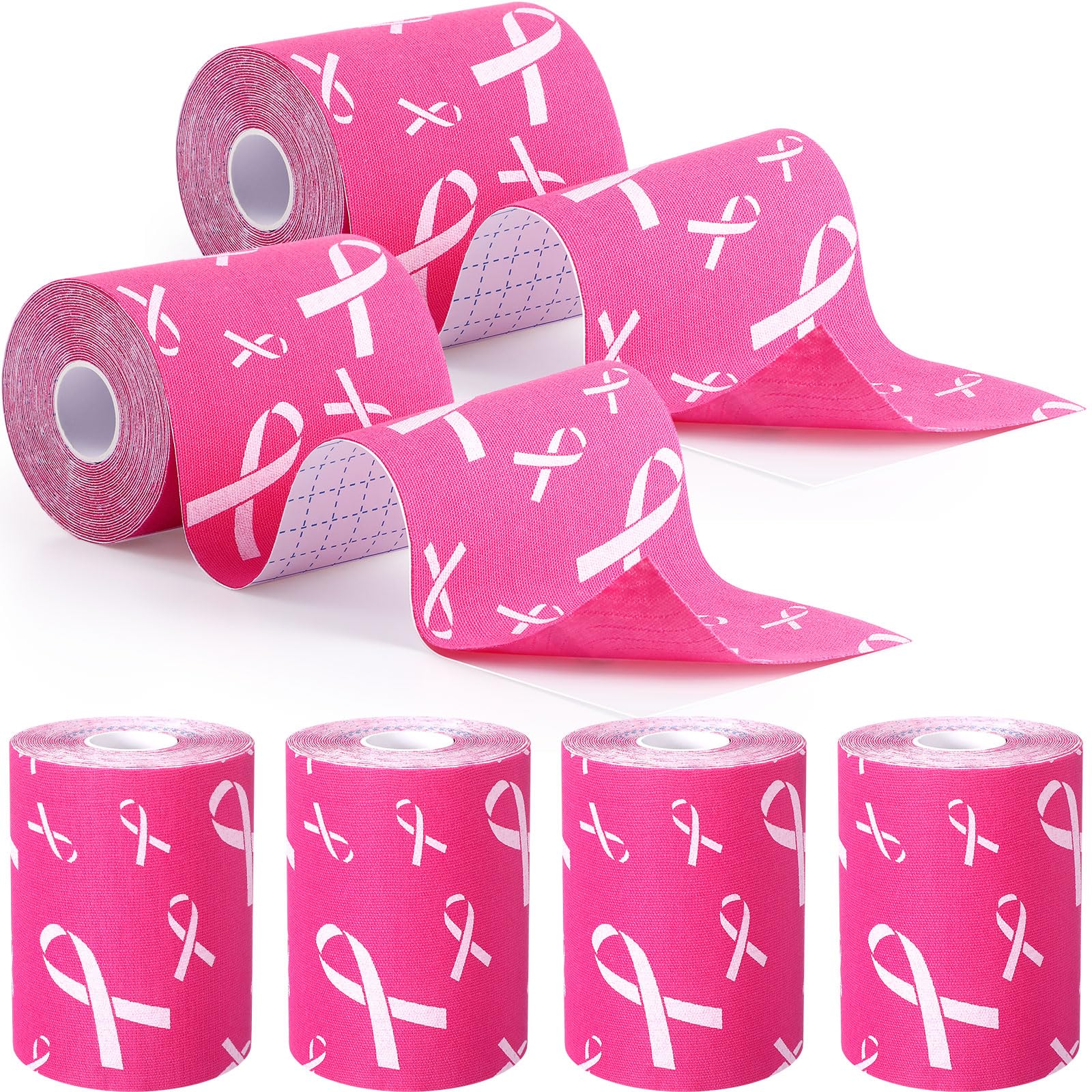 Geiserailie Breast Cancer Awareness Football Turf Tape 65 6ft Long 4 Inch Wide Pink Ribbon Muscle Support Adhesive