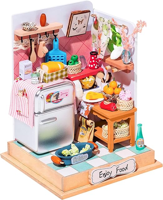 Rolife DIY Miniature House Kit 3D Wooden Dolls House Kits to Build for Teens Adults Doll House 1:24 Scale Craft Gifts, Taste Life Kitchen