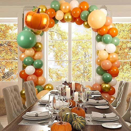Miniatura 5 de Kit de guirnalda de arco de globos de otoño, 18 pulgadas, 10 pulgadas, 5 pulgadas, retro, verde, naranja quemado, dorado, decoraciones de otoño para