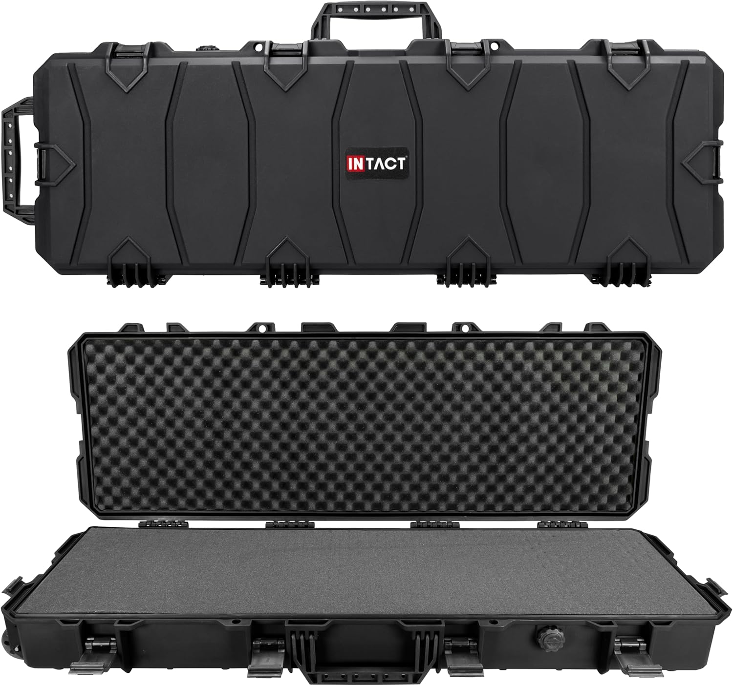 Eylar 39 Inch Intact Series Rolling Hard Rifle Case, Lightweight and Durable Stacker Design with Foam Black