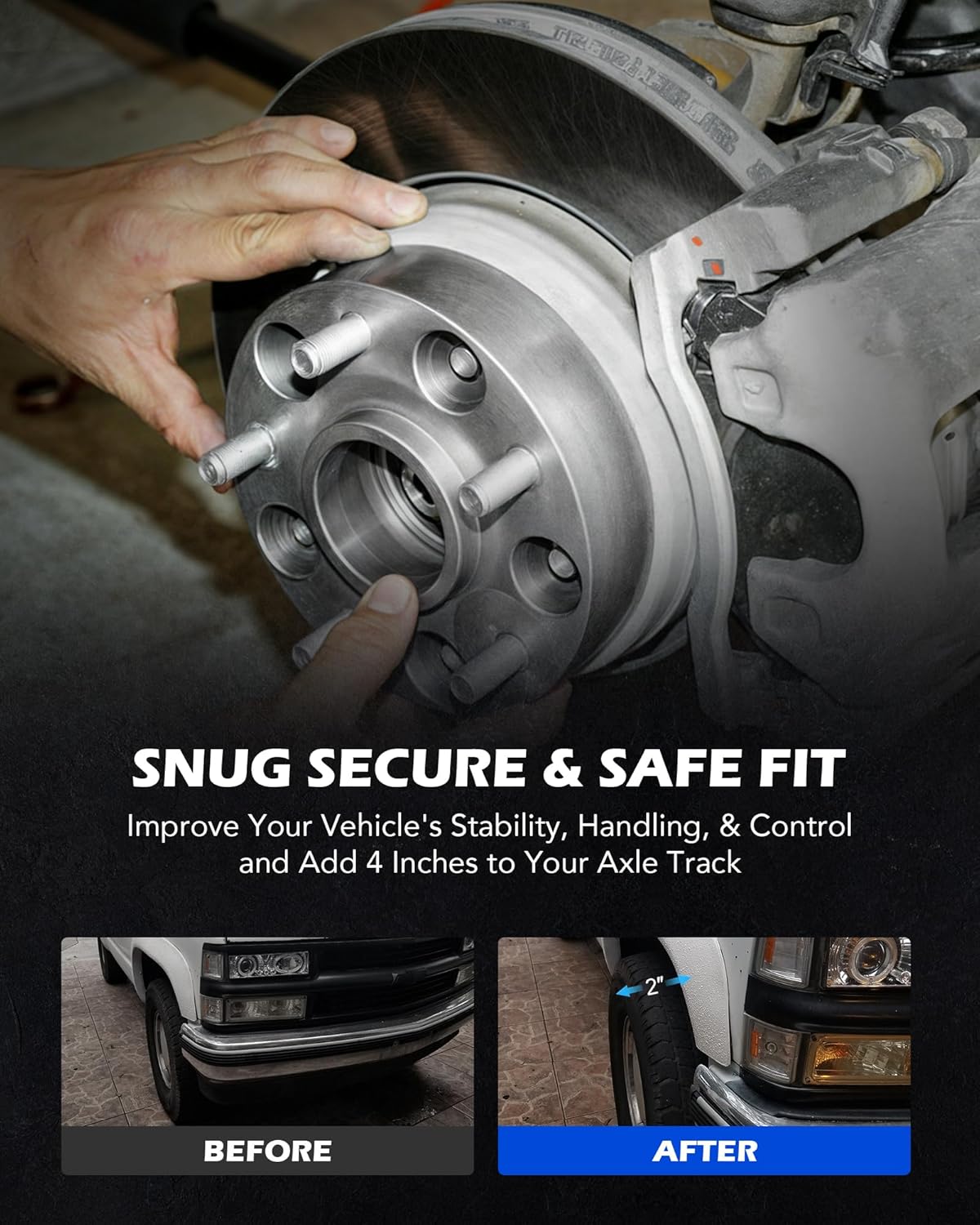 Orion Motor Tech 5x4.75 Wheel Spacers, 2 Inch Wheel Spacers with M12x1.5 Studs Compatible with Chevy Camaro GMC Jimmy Sonoma Buick Cadillac Oldsmobile Pontiac, 87.1mm Center Bore Spacers, Set of 4 - Image 4