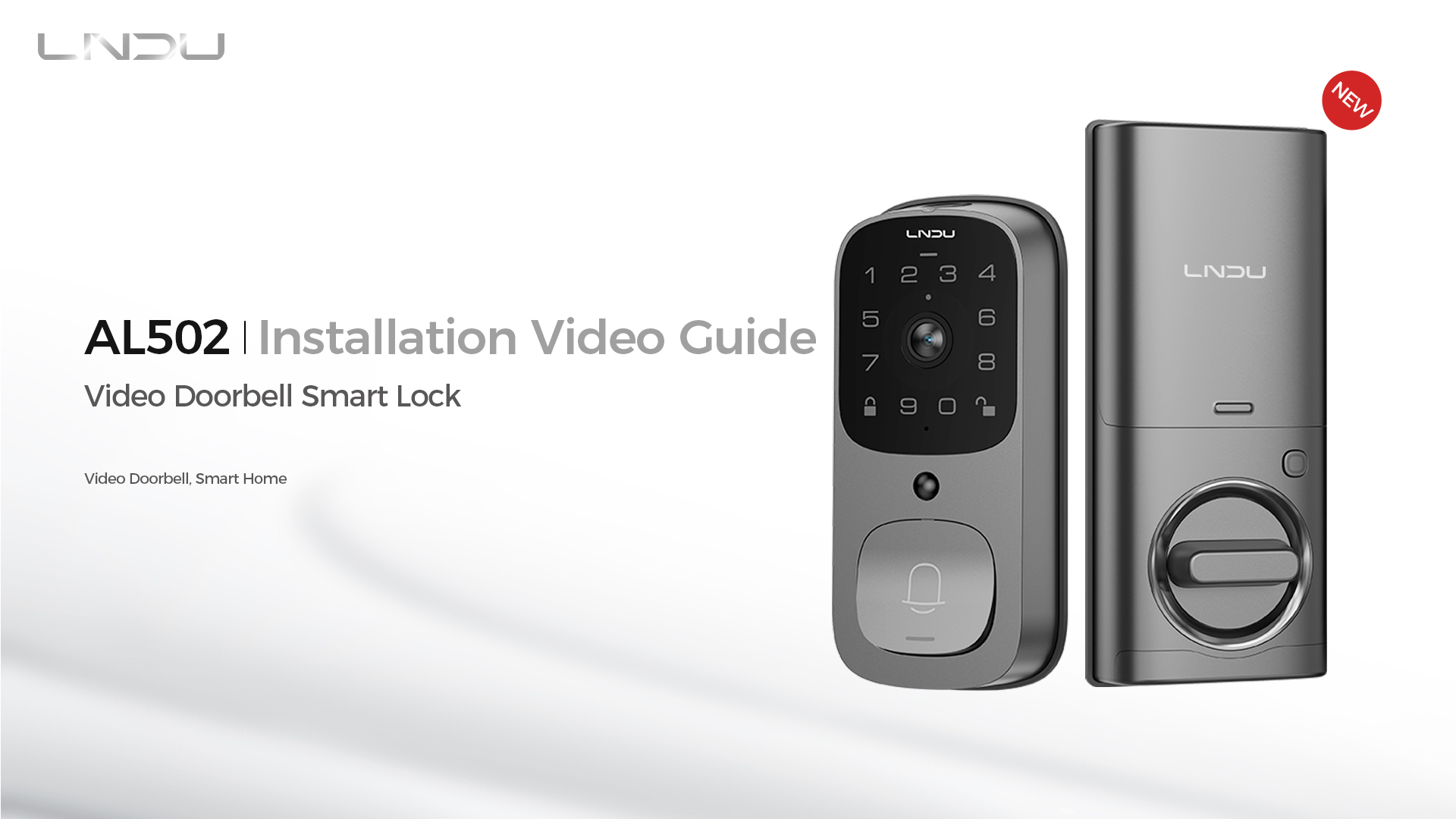 LNDU WiFi Smart Video Lock, 5-in-1 Fingerprint Keyless Entry Door