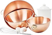 Vista 2 de Old Dutch Beating Bowls, 5 cuartos de galón, 4.5 cuartos de galón, 2 cuartos de galón, cobre