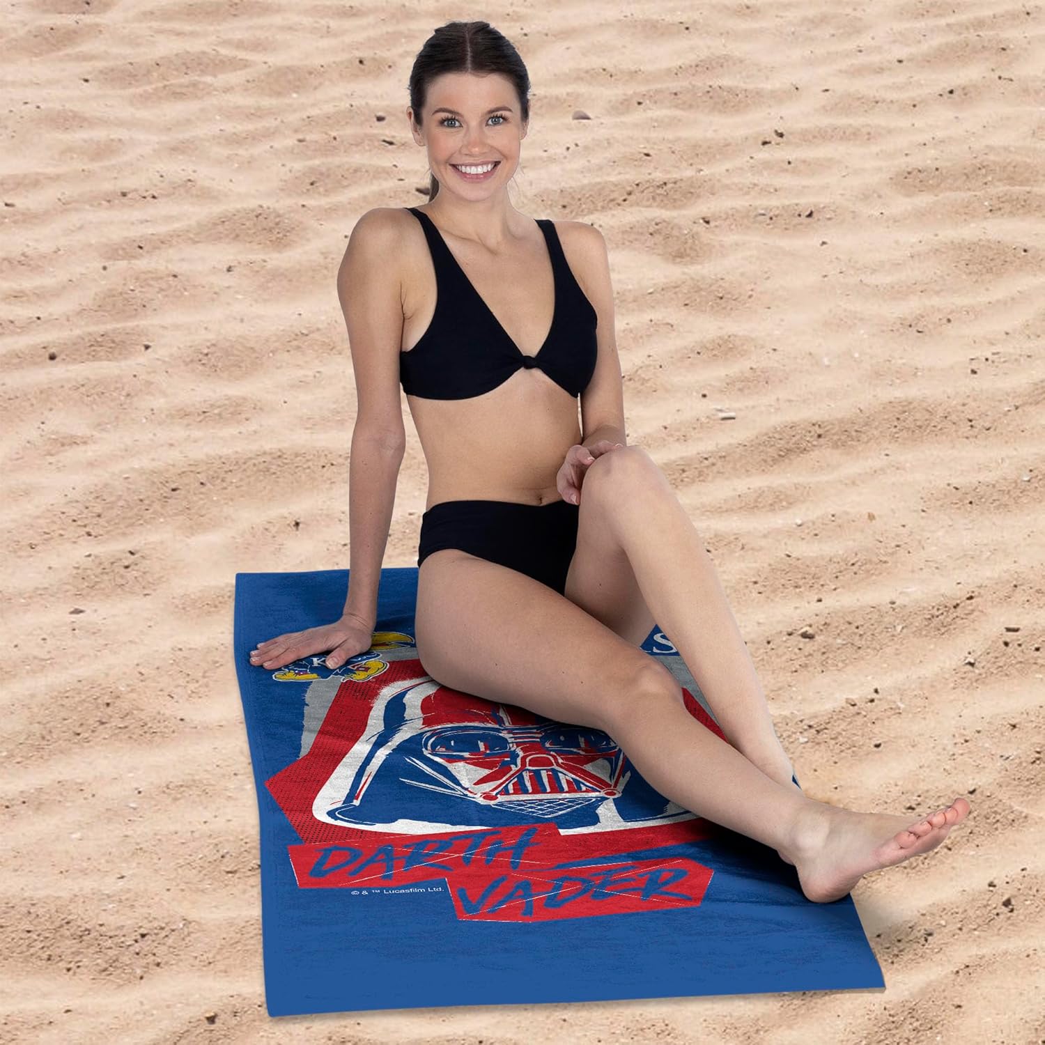 NORTHWEST NCAA Kansas Jayhawks Beach Towel, 30" x 60", Darth Vader