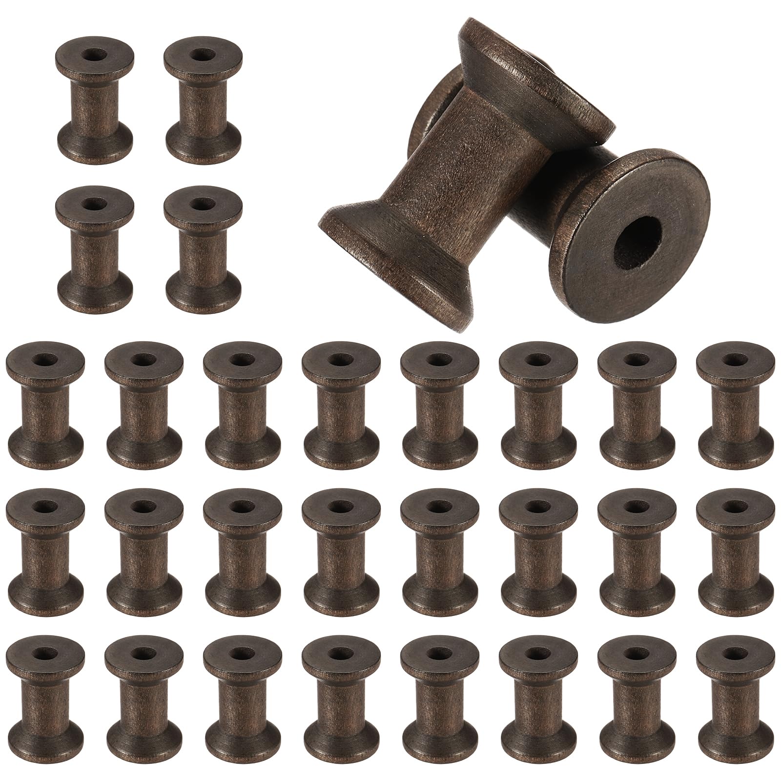 Bobinas de madera para manualidades de 30mm: hilos y cintas en tu taller (30 uds)