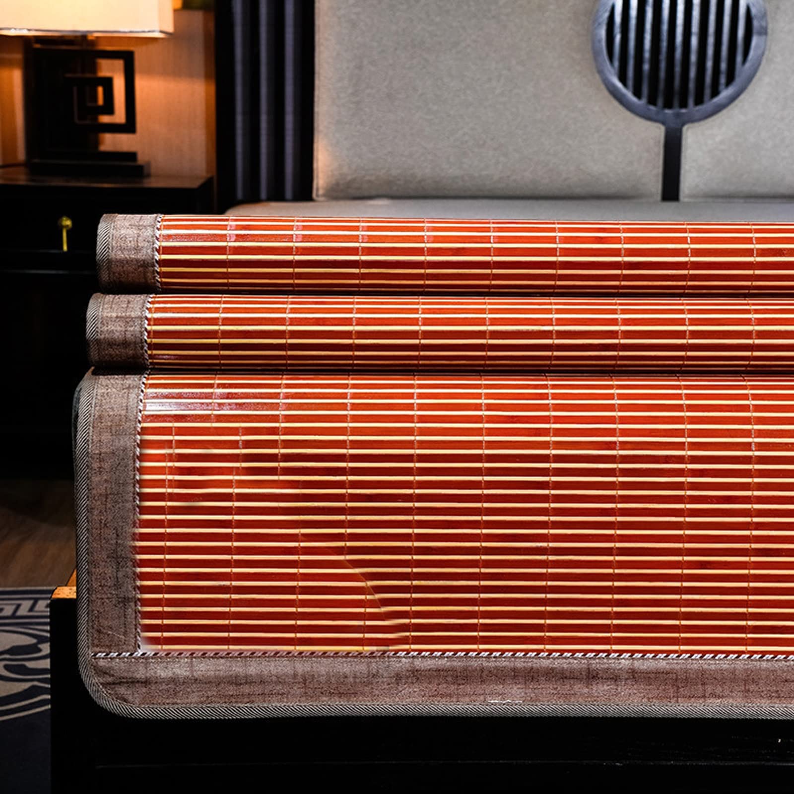Générique MatelasTapis de Couchage en Bambou Tapis de Refroidissement pour la Transpiration Tapis de Couchage Frais d'été en rotin de Bambou Matelas de climatisation Pliable
