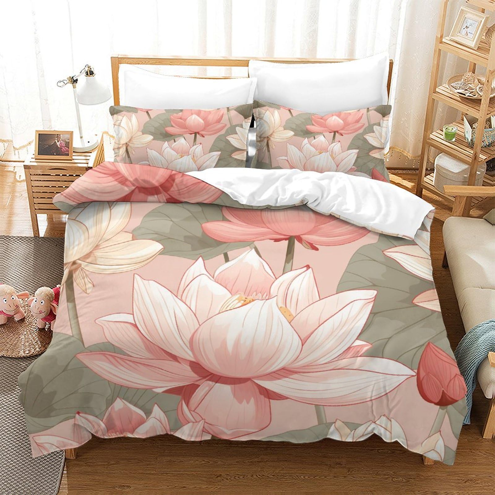 Parure de lit 220x240cm housse de couette King microfibre fermeture éclair