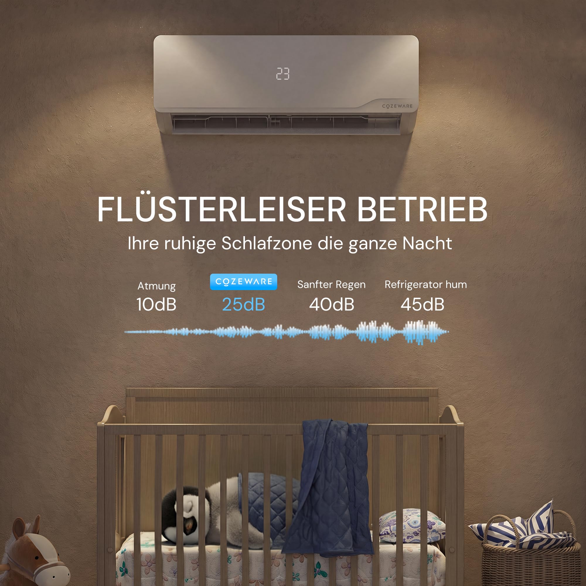 Klimaanlage Split, 12000 BTU / 3,500 W | WLAN/APP Funktion Klimagerät, Kühlen A++/Heizen A+, Kältemittel R32, bis 45m², sehr leise, Fernbedienung, Montagematerial