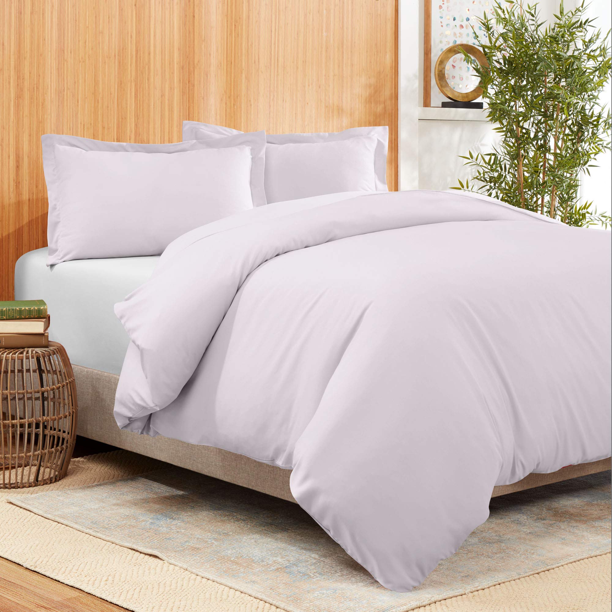 Empyrean Bedding Bamboo Blend 2-Piece Duvet Cover Set – Bamboo and Microfiber Blend – Hotel Luxury Soft Cool Comfy Duvet Cover – No Ironing Necessary - Twin - Lavender Dream (V-EB-Dc-mb35-T-Lvndrm)