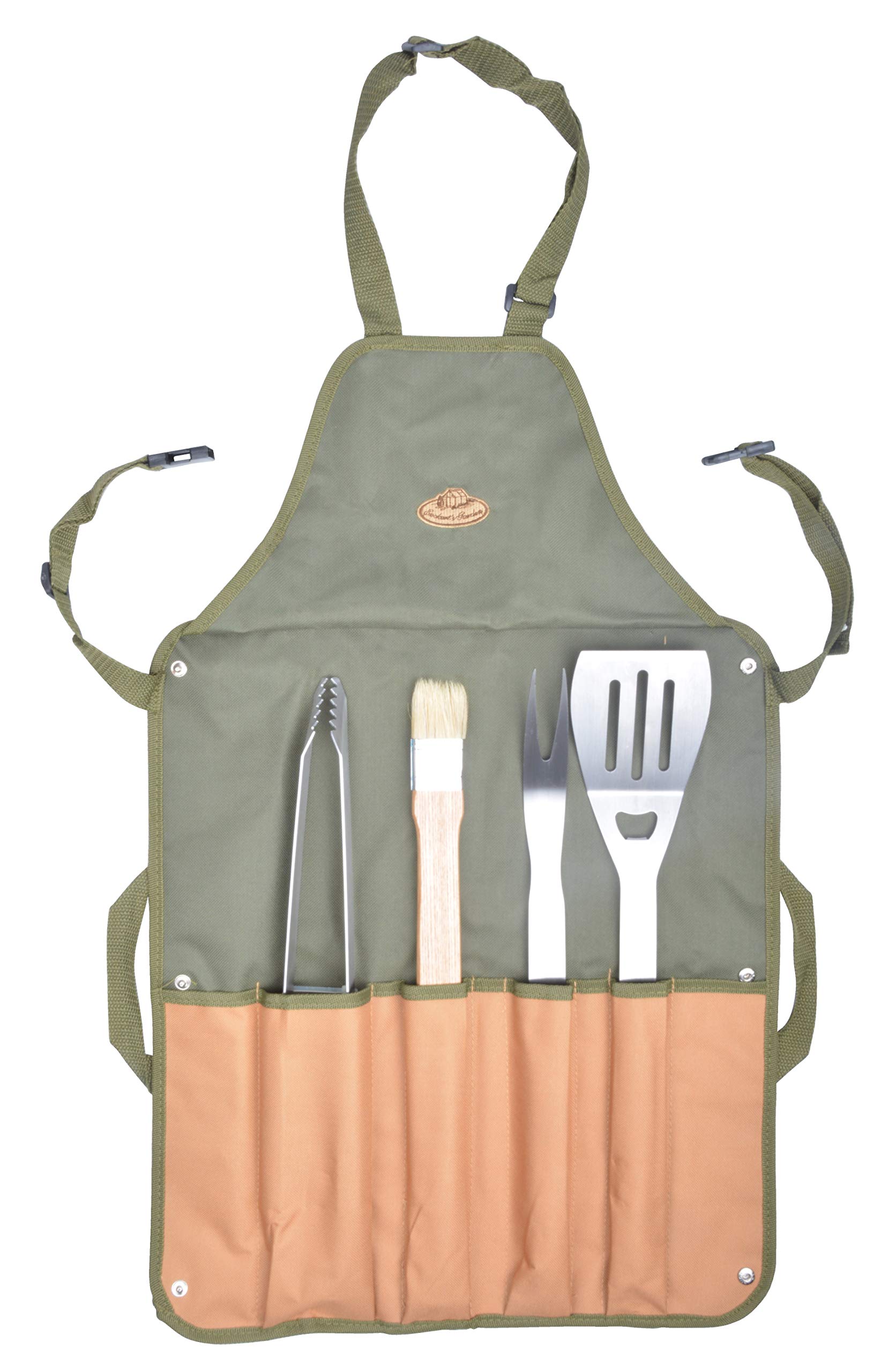 Esschert Design – Grembiule con Grill Posate, Verde, 45.5 X 2.5 X 87.5, gt91