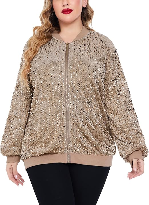 plus size womens sequin jacket