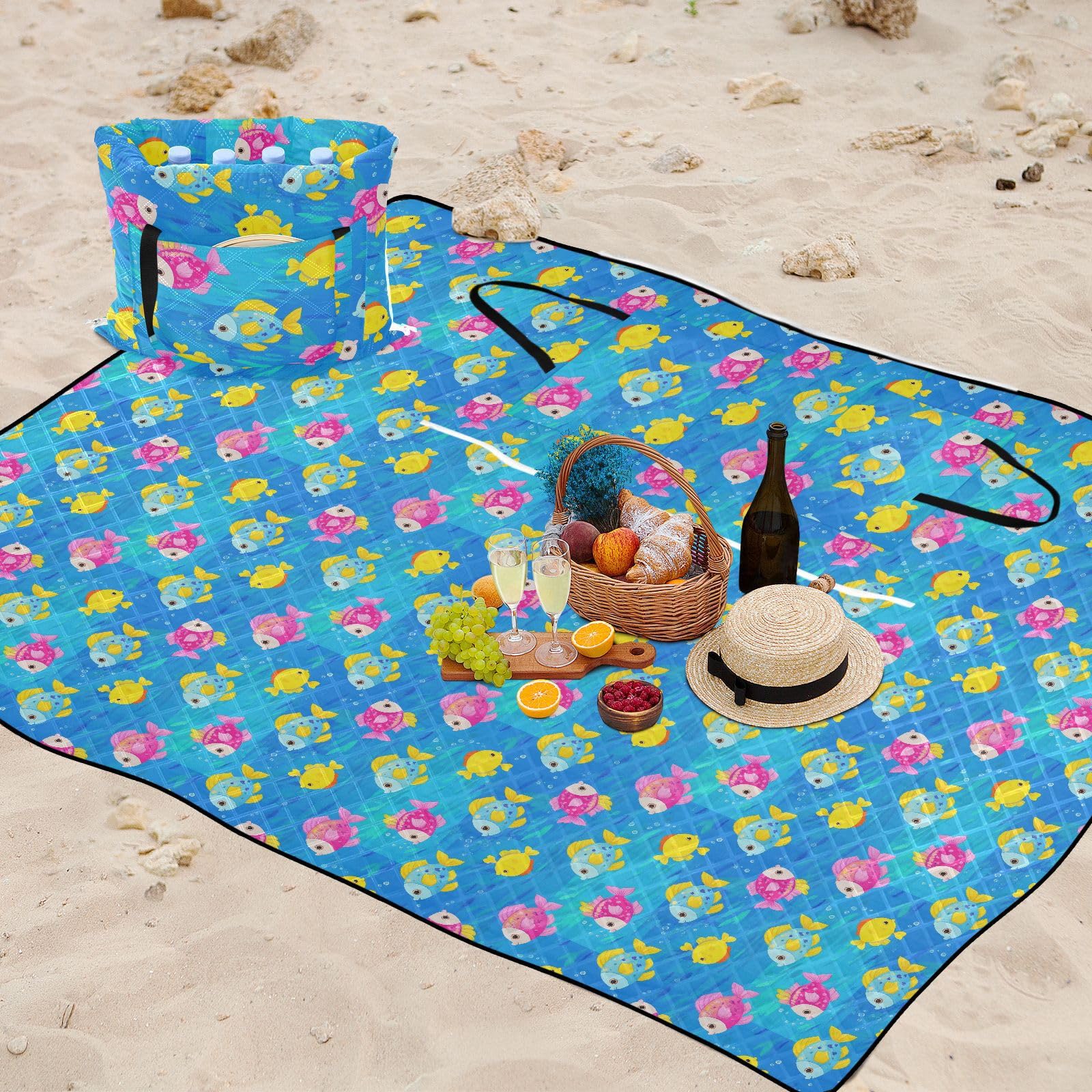 Oceano Animale Pesci Tropicali Blu Colorato Impermeabile Picnic Tavolo Resistente all'acqua Campeggio Partito Playmat Outdoor per Terra Coppie Regalo Manta de Playa Anti