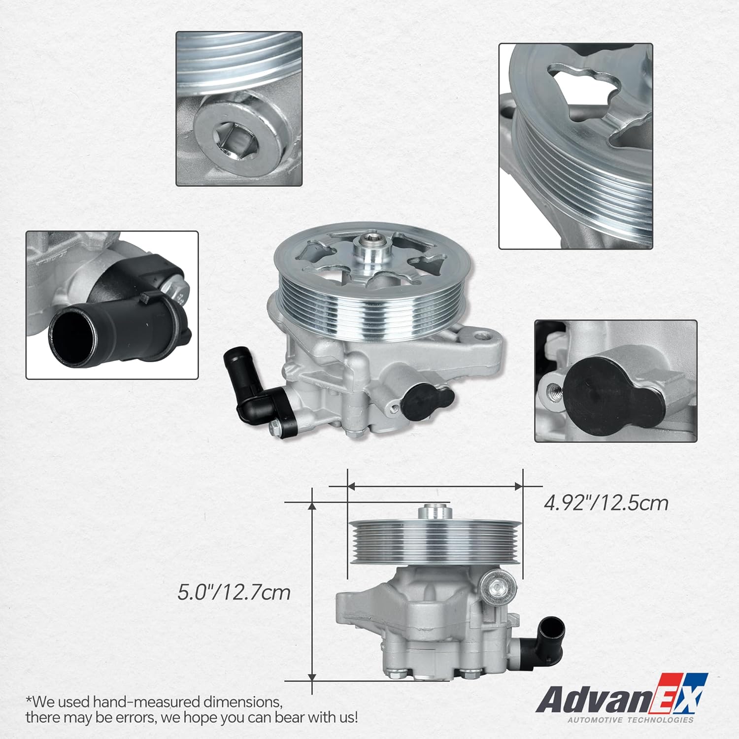 Power Steering Pump with Pulley Compatible with HONDA ACCORD 2008 2009 2010 2011 2012 2.4L Replace 56100R40A03 21-5495 56100R40325