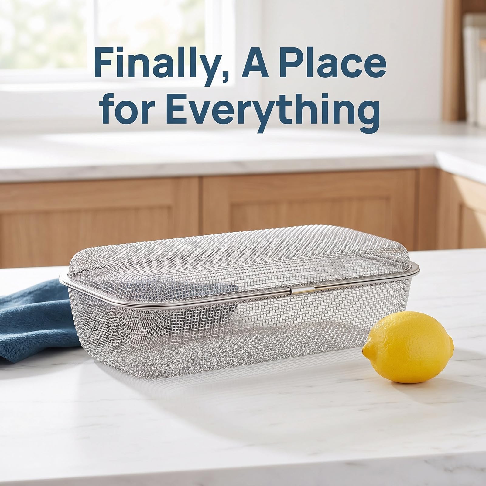 Lurrose 2 cestas para lavavajillas, cestas de acero inoxidable para cubiertos, rejilla de malla rectangular de repuesto para utensilios de cocina pequeños.